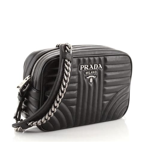 prada small diagramme leather camera bag